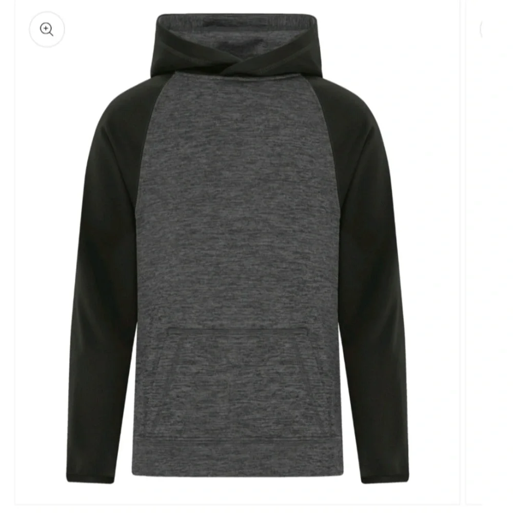 3/$19 Black and gray color block fleece lined long sleeve hoodie sweatshirt